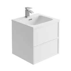 Harbour Form 500mm Wall Mounted Vanity Unit & Basin - French Grey -Vado Shop harbour form 500mm matt white wall mounted vanity cutout
