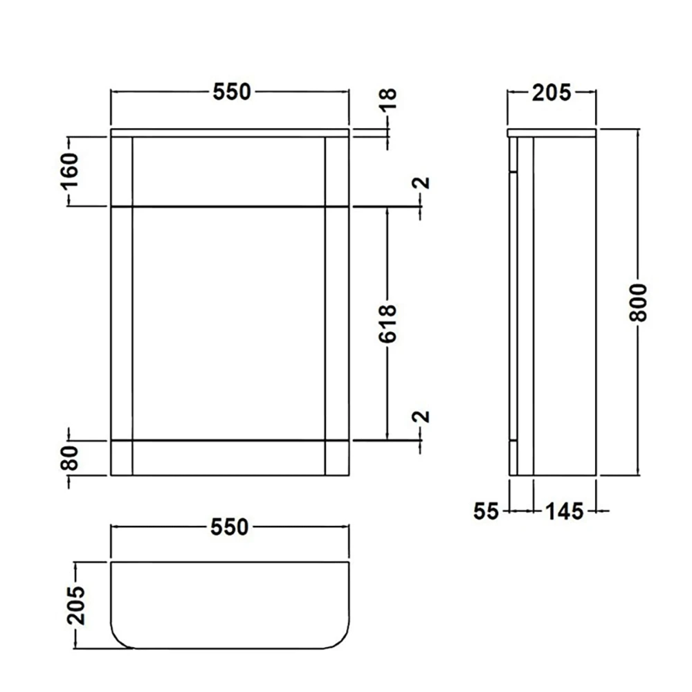 Harbour Grace Gloss White 550mm Back To Wall Toilet Unit 2 Harbour Grace Gloss White 550mm Back To Wall Toilet Unit - Image 2