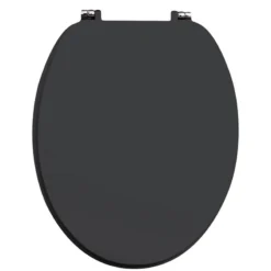 Harbour Matt Graphite Grey Vinyl Wrapped Soft Close Wooden Toilet Seat