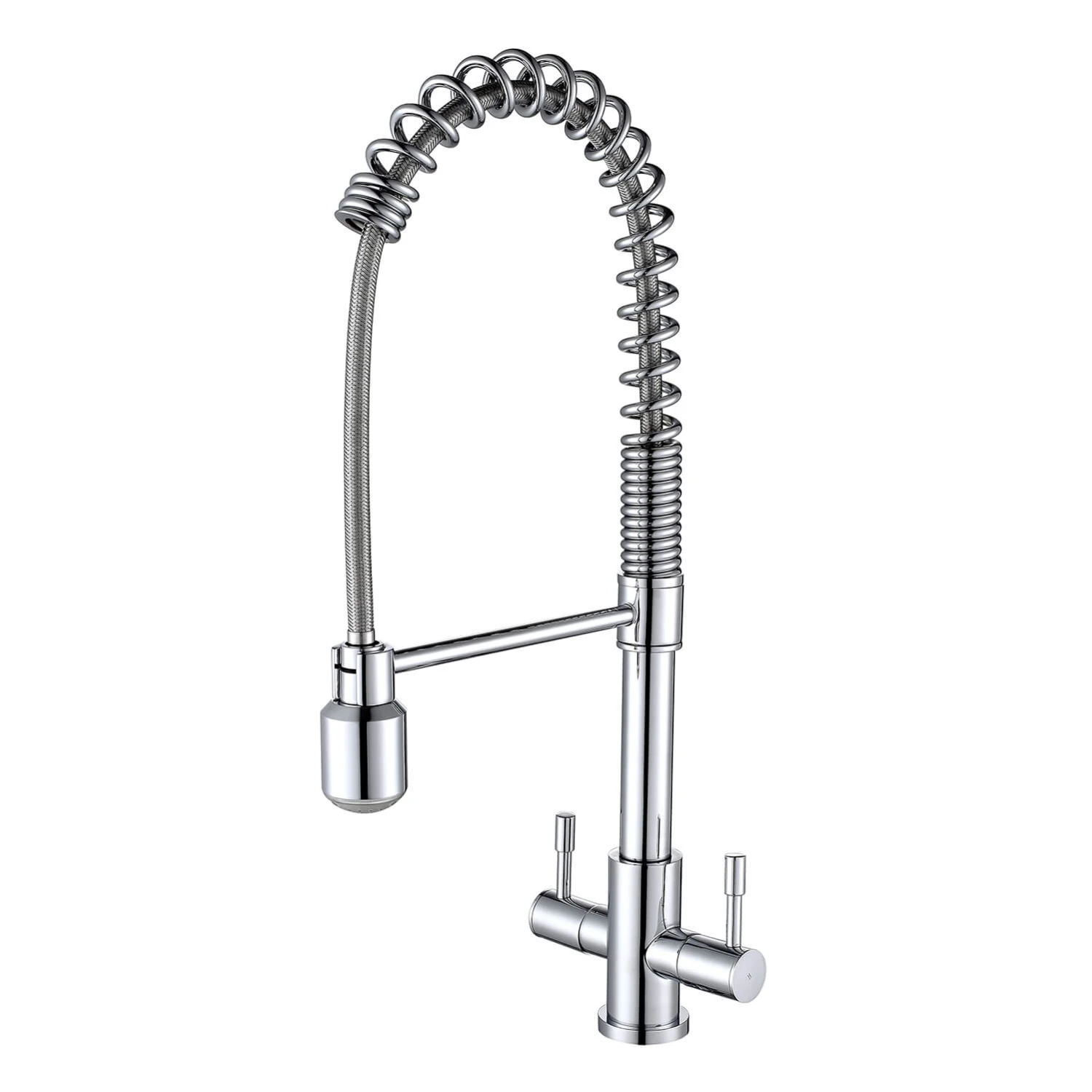 Harbour Groove Twin Lever Mono Kitchen Sink Mixer Tap With Pull Out Hose - Polished Chrome 2 Harbour Groove Twin Lever Mono Kitchen Sink Mixer Tap With Pull Out Hose - Polished Chrome - Image 2