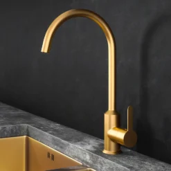 Harbour Icon Single Lever Mono Kitchen Mixer Tap - Brushed Gold