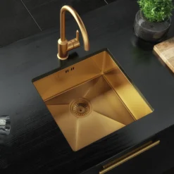 Harbour Icon Single Lever Mono Kitchen Mixer Tap - Brushed Gold -Vado Shop harbour icon brushed gold kitchen sink mixer lifestyle 3