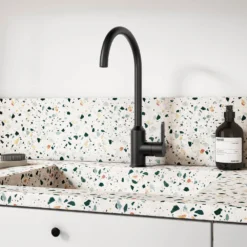 Harbour Icon Single Lever Mono Kitchen Mixer Tap - Granite Matt Black -Vado Shop harbour icon granite matt black kitchen tap lifestyle
