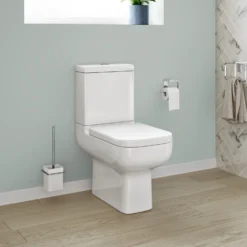 Harbour Icon Rimless Close Coupled Toilet & Soft Close Seat -Vado Shop harbour icon rimless close coupled toilet lifestyle2 scaled