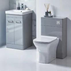 Harbour Identity 500mm Back To Wall Toilet Unit - Wolf Grey -Vado Shop harbour identity back to wall wc unit pebble grey
