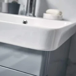 Harbour Identity 600mm Floorstanding Vanity Unit & Basin - Wolf Grey -Vado Shop harbour identity floorstanding vanity unit pebble grey basin 1