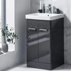 Harbour Identity 500mm Floorstanding Vanity Unit & Basin - Wolf Grey