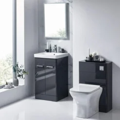 Harbour Identity 500mm Floorstanding Vanity Unit & Basin - Wolf Grey -Vado Shop harbour identity floorstanding vanity unit wolf grey