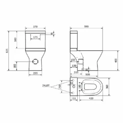 Harbour Identity Short Projection Close Coupled Toilet & Soft Close Seat 15 Harbour Identity Short Projection Close Coupled Toilet & Soft Close Seat -Vado Shop harbour identity short projection close coupled toilet drawing scaled