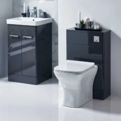 Harbour Identity 500mm Back To Wall Toilet Unit - Wolf Grey -Vado Shop harbour identity wolf grey floor wc vanity unit