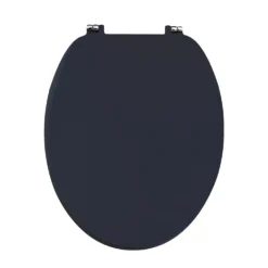 Harbour Indigo Blue Vinyl Wrapped Soft Close Wooden Toilet Seat