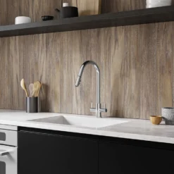 Harbour Pro Twin Lever Mono Pull Out Spray Kitchen Mixer Tap - Polished Chrome 10 Harbour Pro Twin Lever Mono Pull Out Spray Kitchen Mixer Tap - Polished Chrome -Vado Shop harbour pro twin lever mono pullout spray kitchen mixer tap lifestyle