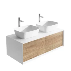 Harbour Scene 1200mm Wall Mounted Countertop Vanity Unit - White/Oak 8 Harbour Scene 1200mm Wall Mounted Countertop Vanity Unit - White/Oak -Vado Shop harbour scene 1200mm wall unit gloss white oak