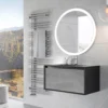 Harbour Scene 750mm Wall Mounted Vanity Unit & Basin - Black/Concrete