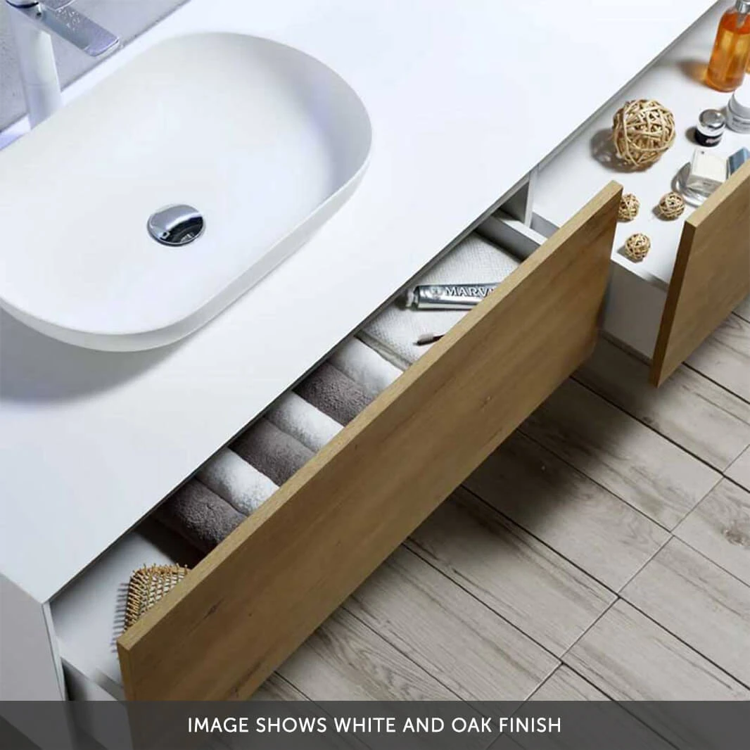 Harbour Scene 1200mm Wall Mounted Countertop Vanity Unit - Black/Concrete 3 Harbour Scene 1200mm Wall Mounted Countertop Vanity Unit - Black/Concrete - Image 3