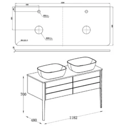 Harbour Serenity 1180mm Floorstanding Unit & Worktop - French Grey -Vado Shop harbour serenity 1180mm double basin unit tech