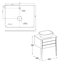 Harbour Serenity 630mm Floorstanding Unit & Worktop - French Grey -Vado Shop harbour serenity 490x630mm floor vanity unit tech