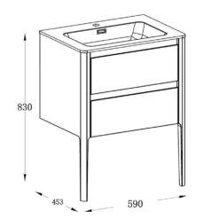 Harbour Serenity 590mm Floorstanding Vanity Unit & Basin - Gloss White -Vado Shop harbour serenity 590 floor basin unit gloss tech
