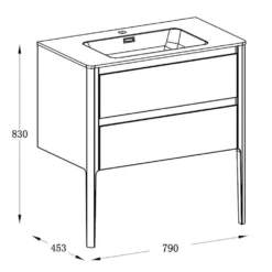 Harbour Serenity 790mm Floorstanding Vanity Unit & Basin - Gloss White -Vado Shop harbour serenity drawer floor basin unit tech