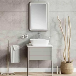 Harbour Serenity 630mm Floorstanding Unit & Worktop - French Grey -Vado Shop harbour serenity french grey vanity unit mirror