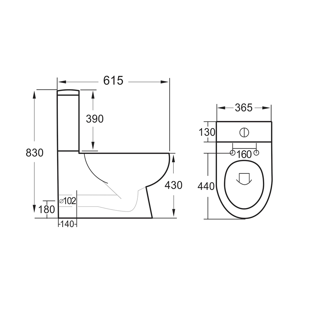 Harbour Serenity Rimless Close Coupled Closed Back Toilet With Wrap Over Soft Close Seat 12 Harbour Serenity Rimless Close Coupled Closed Back Toilet With Wrap Over Soft Close Seat - Image 12