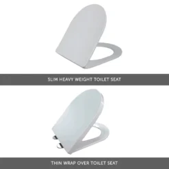 Harbour Serenity Rimless Back To Wall Toilet With Slim Soft Close Seat -Vado Shop harbour serenity toilet seat selection cutout