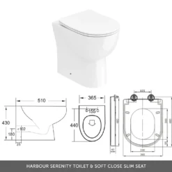 Dylan 1100mm Combination Left Hand Basin & Toilet Unit - Anthracite - Harbour Serenity Toilet, Slim Seat & Concealed Cistern -Vado Shop harbour serenity toilet slim seat tech image