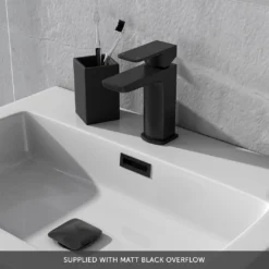 Harbour Status 600mm Wall Hung Vanity Unit & Basin - Gloss White With Matt Black Handle 13 Harbour Status 600mm Wall Hung Vanity Unit & Basin - Gloss White With Matt Black Handle -Vado Shop harbour status wall hung unit black overflow banner 2