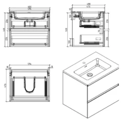 Harbour Substance 600mm 2 Drawer Wall Mounted Vanity Unit & White Basin - Concrete Effect 13 Harbour Substance 600mm 2 Drawer Wall Mounted Vanity Unit & White Basin - Concrete Effect -Vado Shop harbour substance 600mm wall 2xdrawer unit tech
