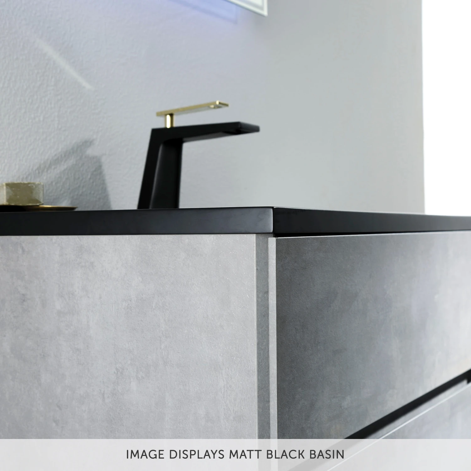 Harbour Substance 600mm 2 Drawer Wall Mounted Vanity Unit & White Basin - Concrete Effect 4 Harbour Substance 600mm 2 Drawer Wall Mounted Vanity Unit & White Basin - Concrete Effect - Image 4