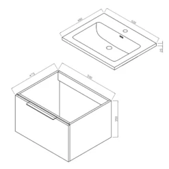 Harbour Symmetry 600mm Wall Hung Vanity Unit With Brushed Brass Handle - Grey Basin & Matt Pastel Pink Unit 9 Harbour Symmetry 600mm Wall Hung Vanity Unit With Brushed Brass Handle - Grey Basin & Matt Pastel Pink Unit -Vado Shop harbour symmetry 600mm unit and basin tech