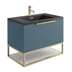 Harbour Symmetry 800mm Wall Hung Vanity Unit With Brushed Brass Frame Shelf And Handle - Grey Basin & Matt Pastel Pink Unit 15 Harbour Symmetry 800mm Wall Hung Vanity Unit With Brushed Brass Frame Shelf And Handle - Grey Basin & Matt Pastel Pink Unit -Vado Shop harbour symmetry 800mm blue unit grey basin brushed brass frame cutout