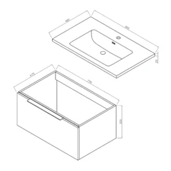 Harbour Symmetry 800mm Wall Hung Vanity Unit With Matt Black Handle - Grey Basin & Matt Twilight Blue Unit 9 Harbour Symmetry 800mm Wall Hung Vanity Unit With Matt Black Handle - Grey Basin & Matt Twilight Blue Unit -Vado Shop harbour symmetry 800mm unit and basin tech 1