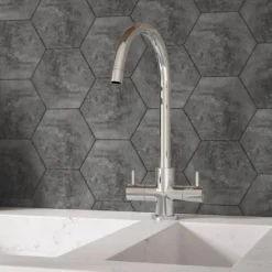 Harbour Vibe Twin Lever Mono Kitchen Mixer Tap - Polished Chrome