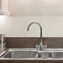 Harbour Vibe Twin Lever Mono Kitchen Mixer Tap - Polished Chrome -Vado Shop harbour vibe twin lever mono kitchen mixer cutout 4