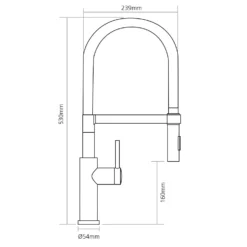 Caple Navitis Single Lever Mono Pull Out Spray Tap - Stainless Steel With Black Hose -Vado Shop how bk tech