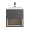 Hudson Reed Coast 500mm Wall Hung Vanity Unit And Basin - Grey Gloss