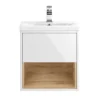 Hudson Reed Coast 500mm Wall Hung Vanity Unit And Basin - White Gloss