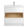 Hudson Reed Coast 800mm Floor Standing Vanity Unit And Basin - White Gloss