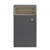 Hudson Reed Coast 600mm Back To Wall Toilet Unit With Open Shelf - Grey Gloss