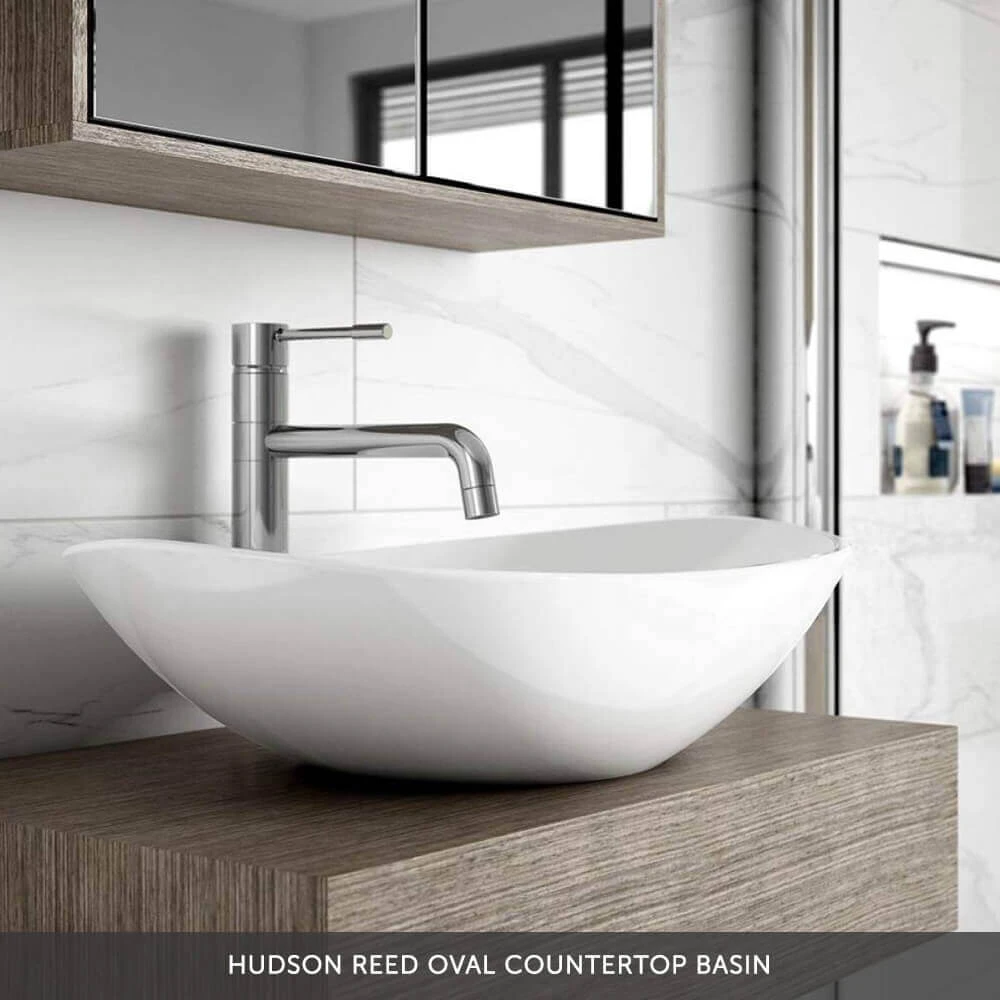 Emily 600mm Gloss White Wall Mounted 1 Drawer Vanity Unit With Brushed Brass Handle And Alana 460mm Countertop Basin 7 Emily 600mm Gloss White Wall Mounted 1 Drawer Vanity Unit With Brushed Brass Handle And Alana 460mm Countertop Basin - Image 7