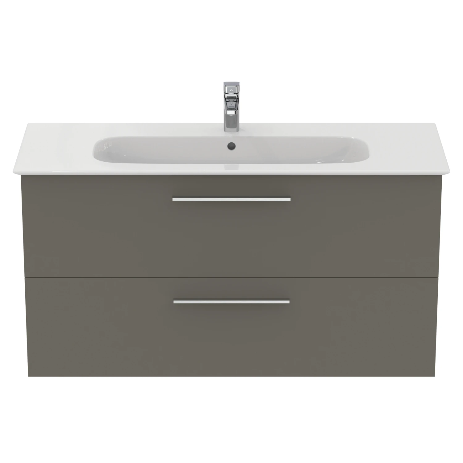 Ideal Standard I.life A 1240mm Wall Mounted 2 Drawer Vanity Unit & Basin - Matt White With Brushed Chrome Handles 10 Ideal Standard I.life A 1240mm Wall Mounted 2 Drawer Vanity Unit & Basin - Matt White With Brushed Chrome Handles - Image 10