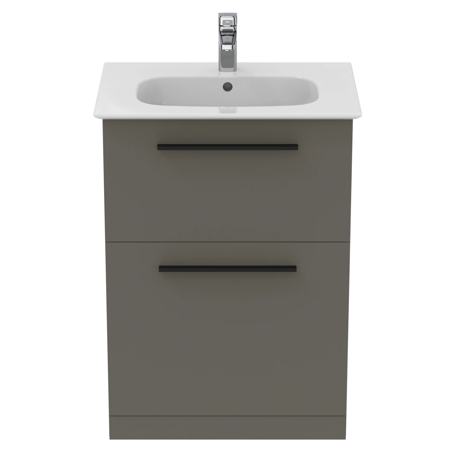 Ideal Standard I.life A 640mm Floorstanding 2 Drawer Vanity Unit & Basin - Matt White With Brushed Chrome Handles 7 Ideal Standard I.life A 640mm Floorstanding 2 Drawer Vanity Unit & Basin - Matt White With Brushed Chrome Handles - Image 7