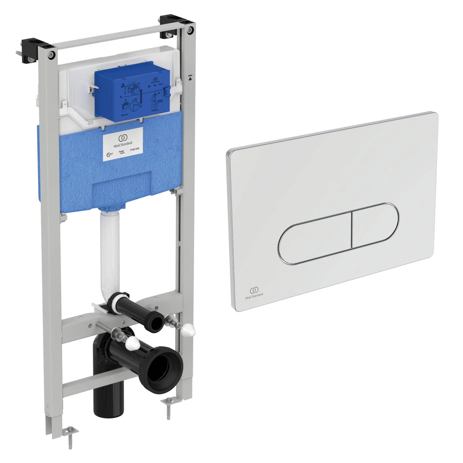 Ideal Standard ProSys WRAS Approved Wall Hung 1150mm WC Frame, Concealed Mechanical Cistern & Oleas M2 Mechanical Dual Flush Plate - Chrome 1 Ideal Standard ProSys WRAS Approved Wall Hung 1150mm WC Frame, Concealed Mechanical Cistern & Oleas M2 Mechanical Dual Flush Plate - Chrome