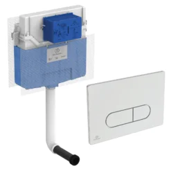 Ideal Standard ProSys WRAS Approved 125mm Depth Mechanical Concealed Cistern & Oleas M2 Mechanical Dual Flush Plate - Chrome