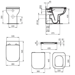Ideal Standard I.life A Back To Wall Rimless Toilet With Soft Close Seat Without Concealed Cistern -Vado Shop ideal standard i.life a back to wall rimless toilet tech