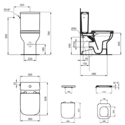 Ideal Standard I.life A Close Coupled Fully Back To Wall Rimless Toilet With Soft Close Seat - 6/4L Dual Flush Cistern 13 Ideal Standard I.life A Close Coupled Fully Back To Wall Rimless Toilet With Soft Close Seat - 6/4L Dual Flush Cistern -Vado Shop ideal standard i.life a close coupled fully btw rimless toilet tech