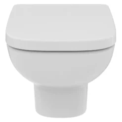 Ideal Standard I.life A Wall Hung Rimless Toilet With Soft Close Seat & WC Frame Concealed Cistern With Chrome Flush Plate -Vado Shop ideal standard i.life a wall hung rimless toilet front