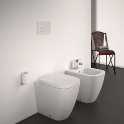 Ideal Standard I.life S Compact Back To Wall Rimless Toilet With Soft Close Seat & Concealed Cistern With Chrome Flush Plate -Vado Shop ideal standard i.life s back to wall rimless toilet room set