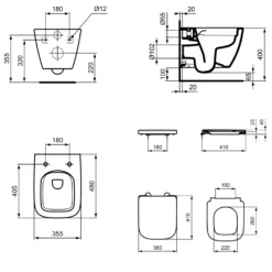 Ideal Standard I.life S Compact Wall Hung Rimless Toilet With Soft Close Seat & WC Frame Concealed Cistern With Chrome Flush Plate -Vado Shop ideal standard i.life s wall hung rimless toilet tech